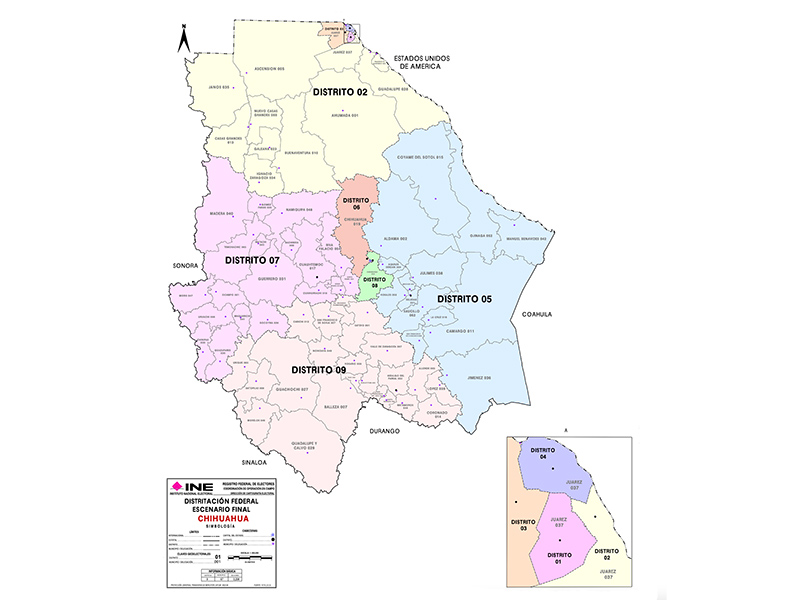 Modifica INE mapa electoral de Chihuahua distrito 2 y 3 de Juárez