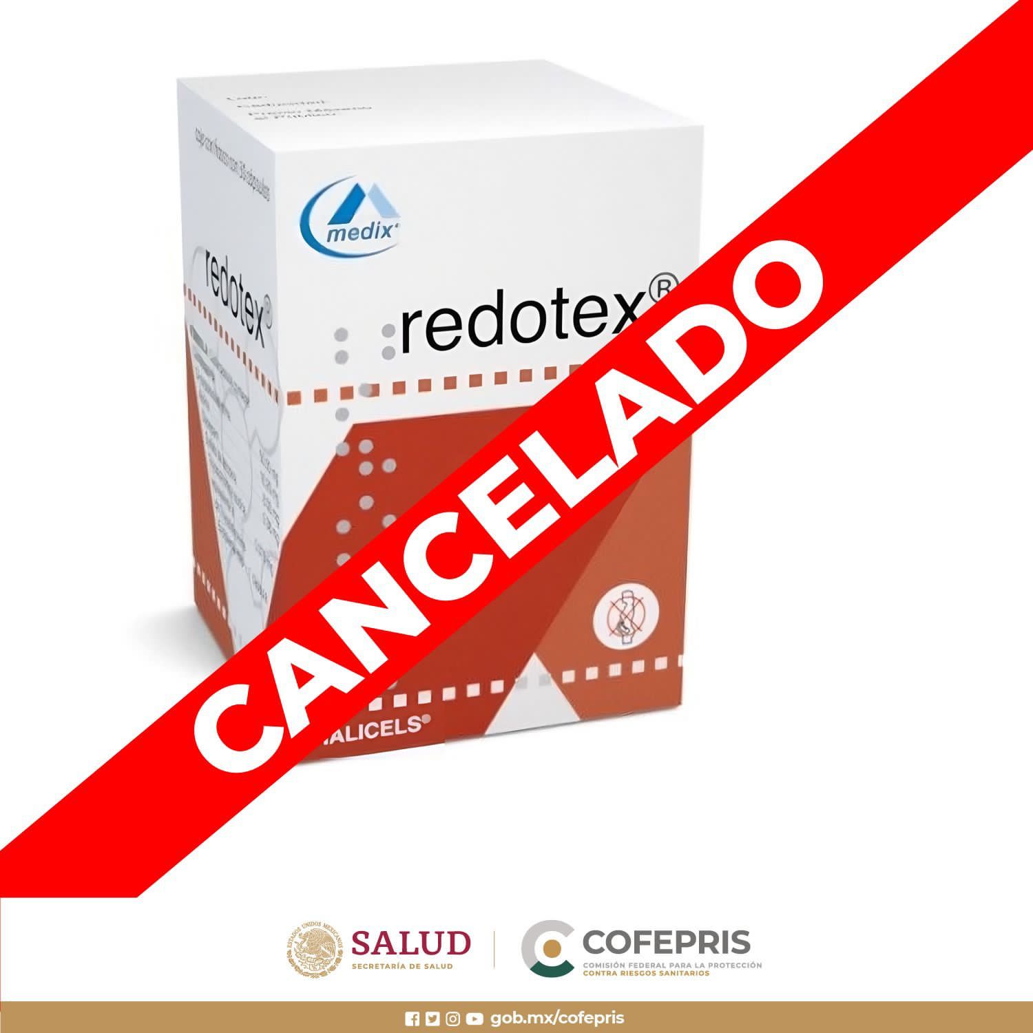 Alerta Cancelan registro sanitario a Redotex y Redotex NF por riesgos